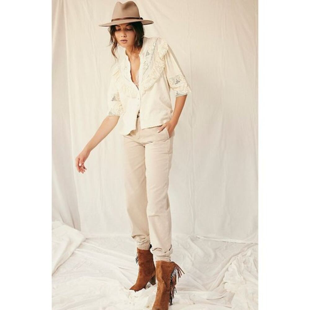Free People Walk in the Park Top - Cream- S - New - Picture 4 of 11